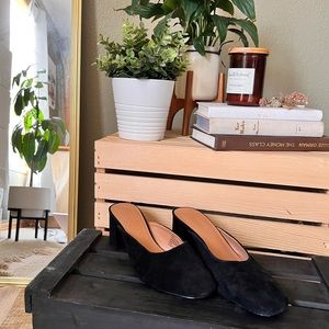 Nanette Lepore "Peggy" Leather Suede Mules